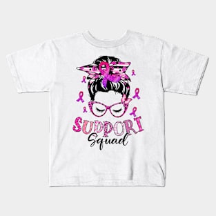 Breast Cancer Warrior Support Squad Breast Cancer Awareness Women Kids T-Shirt